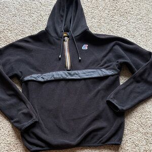 K-Way Black Fleece Hoodie with Logo size M